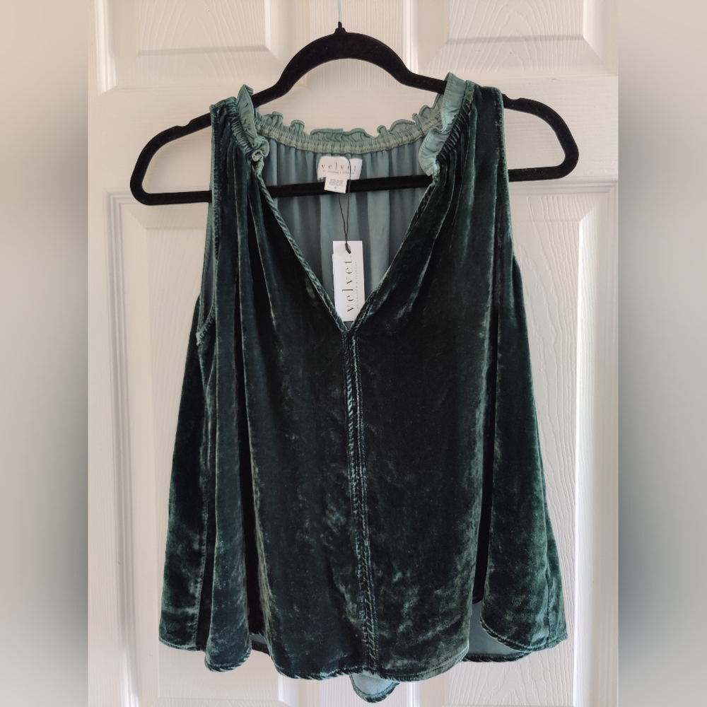 Prima Velvet Tank Top, Velvet by Graham & Spencer, Cavern, S
